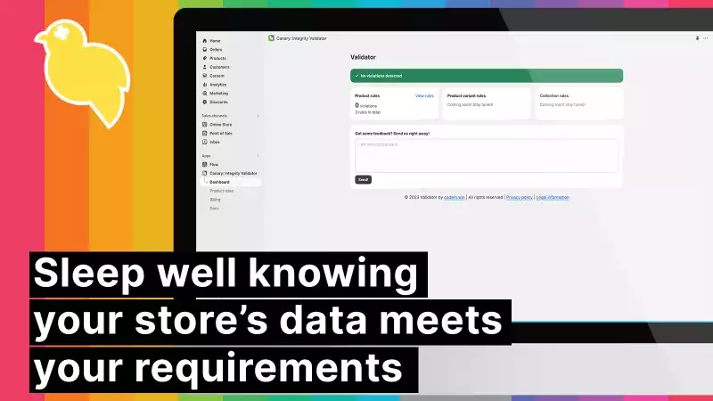 Screenshot of Canary - Integrity Validator (Shopify app)