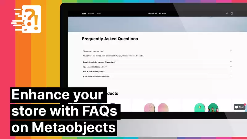 Screenshot of FAQs on Metaobjects (Shopify app)